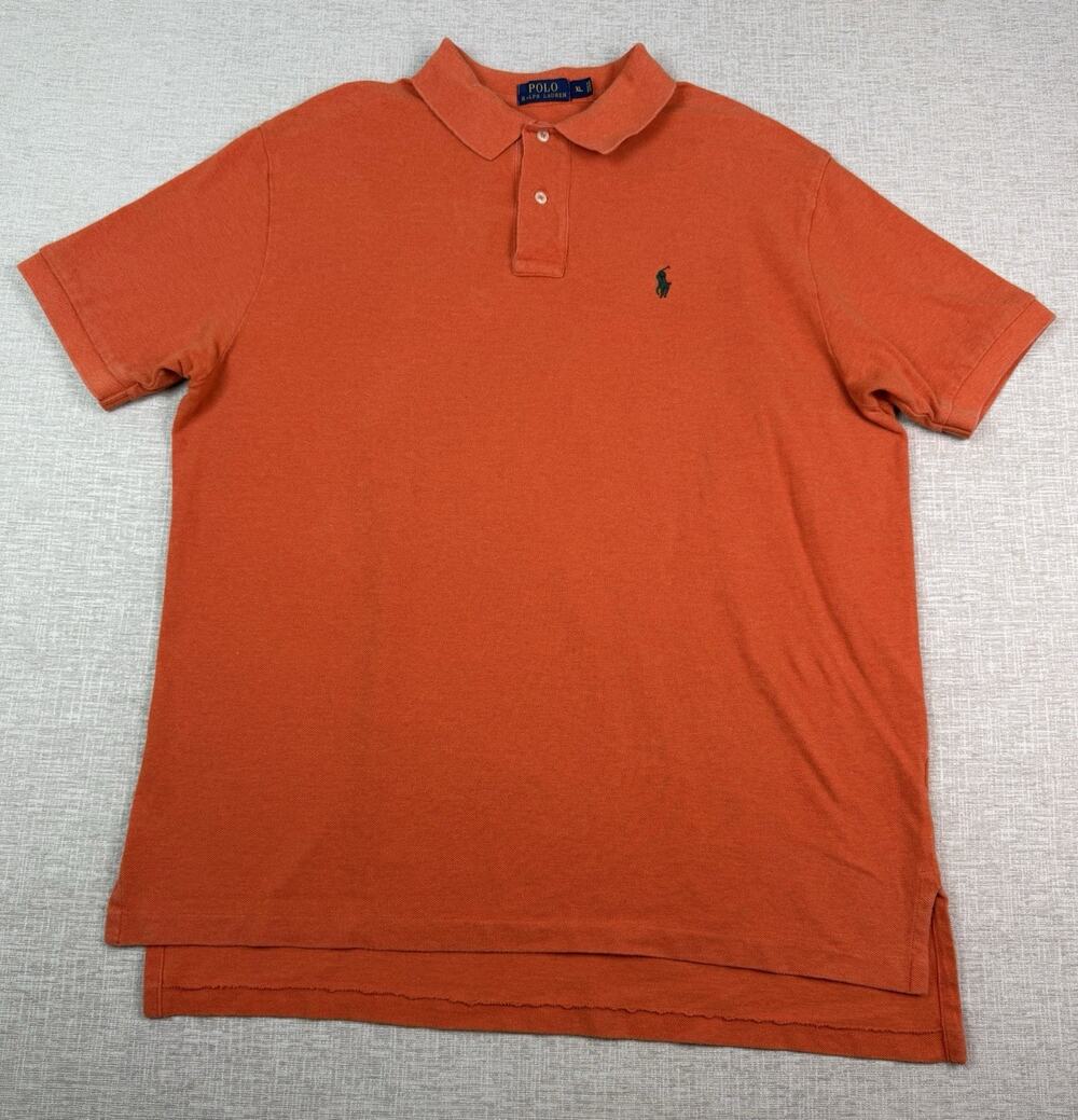 Polo Ralph Lauren Polo Shirt Men’s XL Orange Cotton Pique Short Sleeve Pony